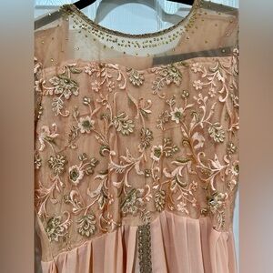 Peach and gold Lashkaraa anarkali